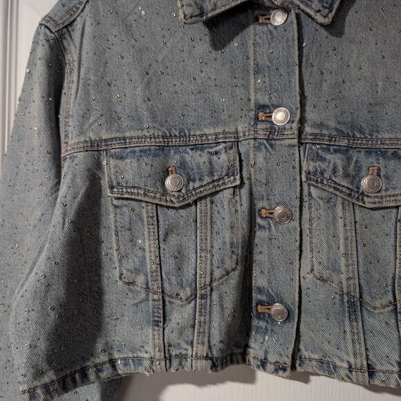 NEW! Zara | Crop Denim Jewel Jacket - Picture 6 of 10